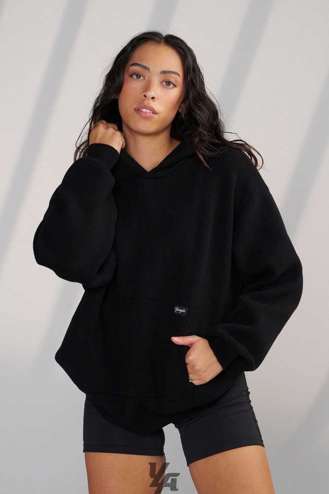 Black YoungLa W514 - Bella sweater hoodie | 1053-BLGOY