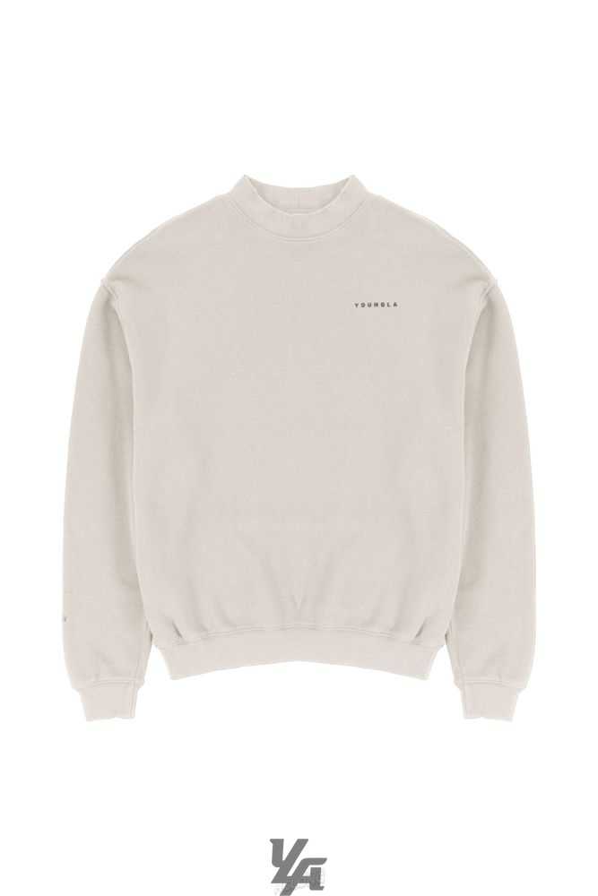 Bone Wash YoungLa 525 Monarch Mock-neck Sweater | 2416-GTEYZ