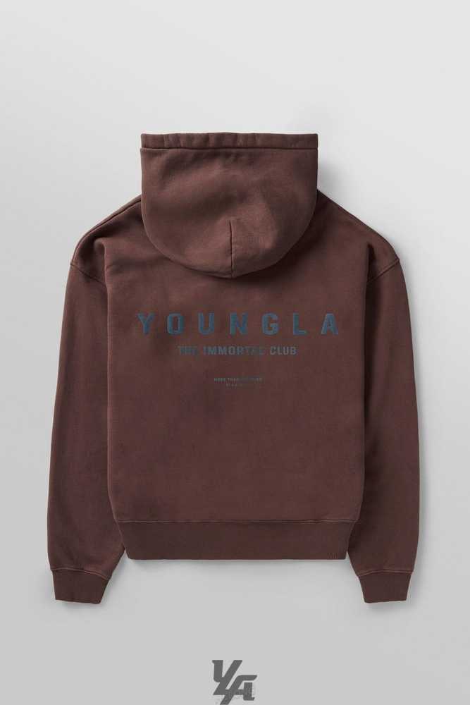 Brown Wash YoungLa 533 - Immortal Club Hoodies | 1739-JSFED