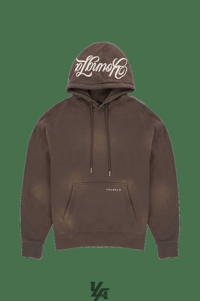 Brown Wash YoungLa 549 Phantom Hoodies | 4931-OVFDP