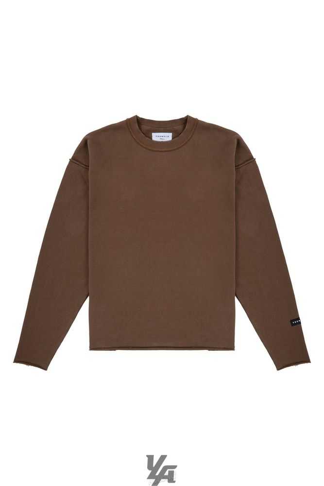 Brown Wash YoungLa 821 Anarchy Crewnecks | 6013-DJHTF