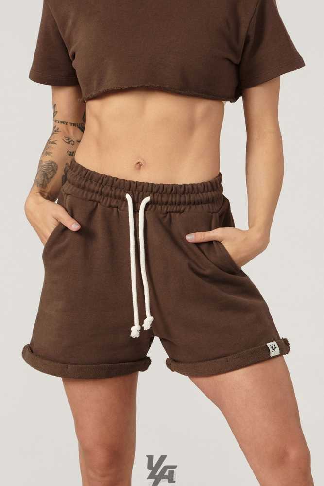 Brown YoungLa W102 Supreme Shorts | 5809-RMOFV