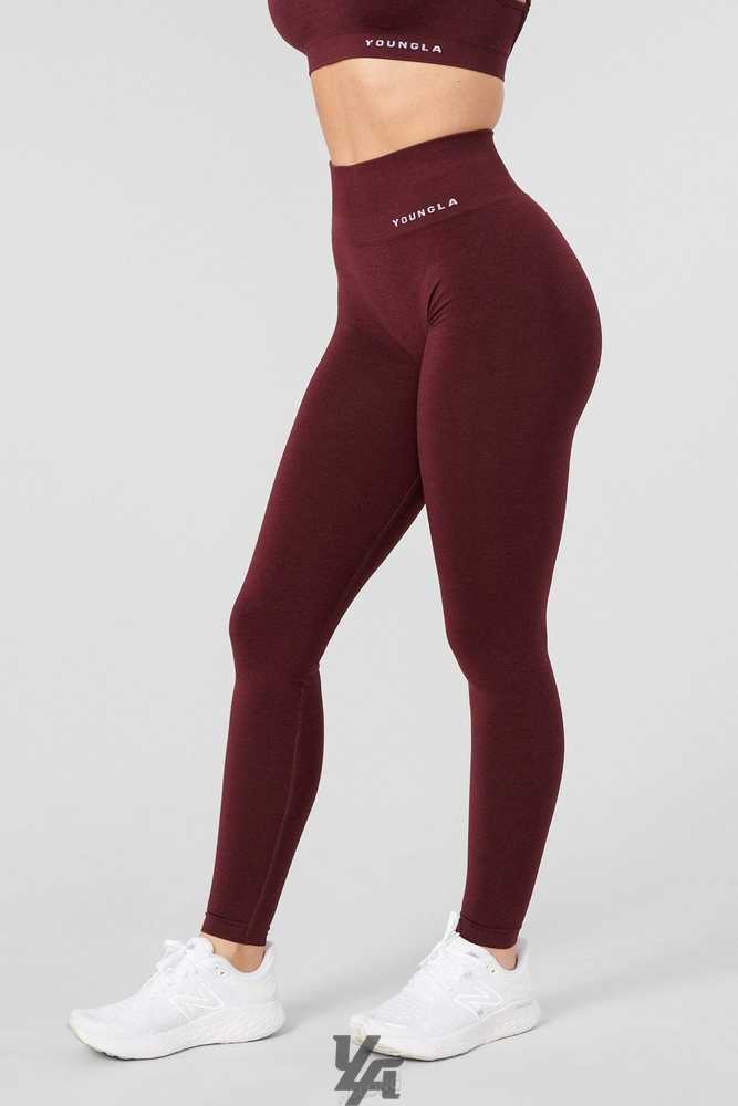 Burgundy Silk YoungLa W220 - Core seamless scrunch leggings Fall 23 | 2987-SJMCL