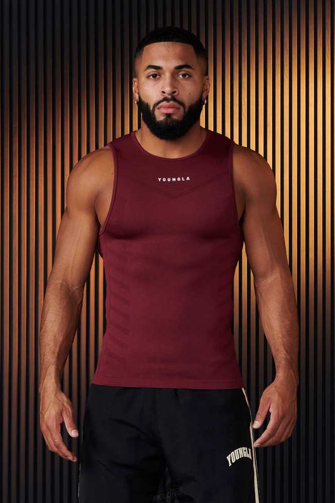 Burgundy YoungLa 343 - SuperVillain Compression Tanks | 5608-TQONX