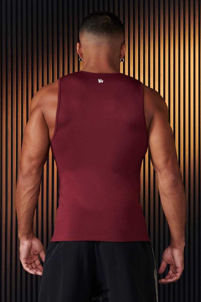 Burgundy YoungLa 343 - SuperVillain Compression Tanks | 5608-TQONX