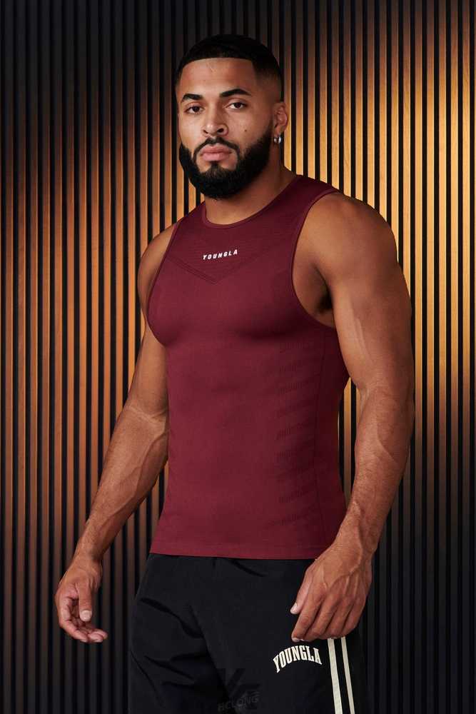 Burgundy YoungLa 343 - SuperVillain Compression Tanks | 5608-TQONX