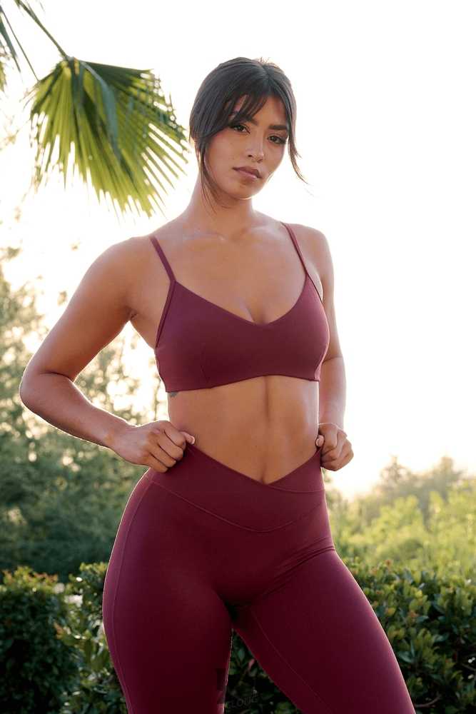 Burgundy YoungLa W324 Vital Sports Bra | 8537-GHJVW