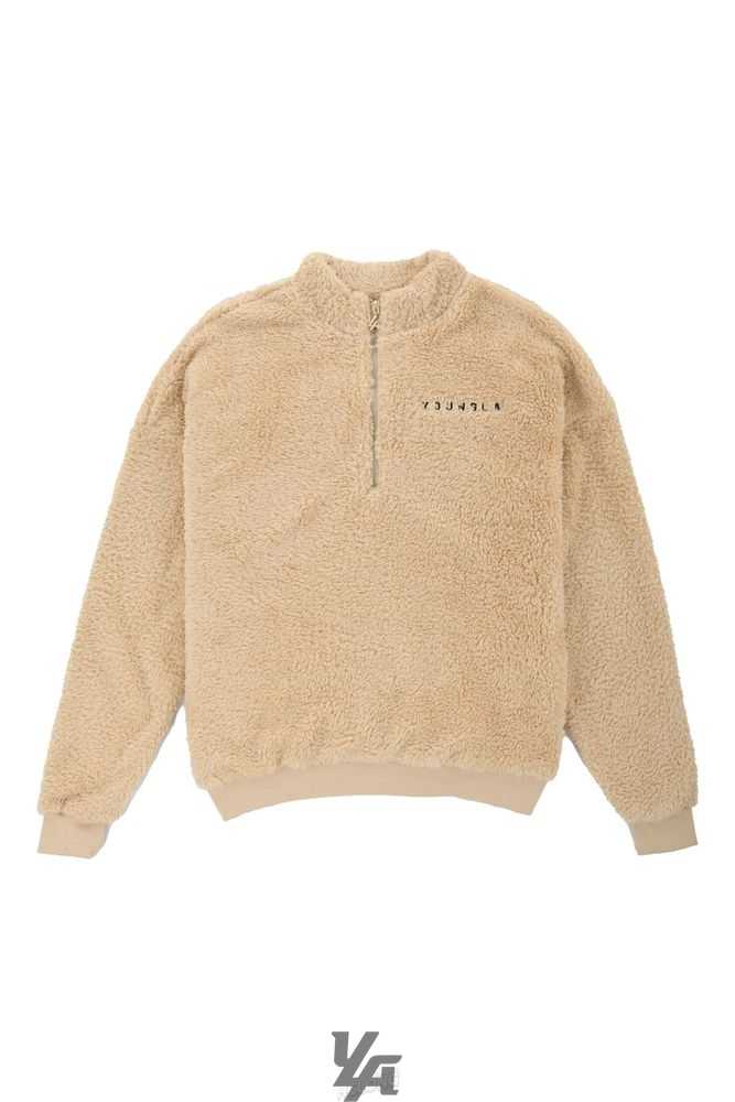 Camel YoungLa 505 Quarter Zip Teddy Fleece | 9412-DOHZK