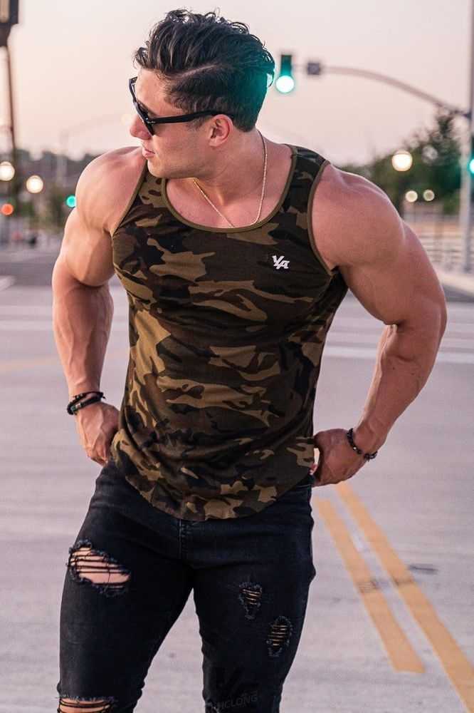 Camo Green YoungLa 314 Scoop Bottom Ribbed Tank | 9270-ZYHXB