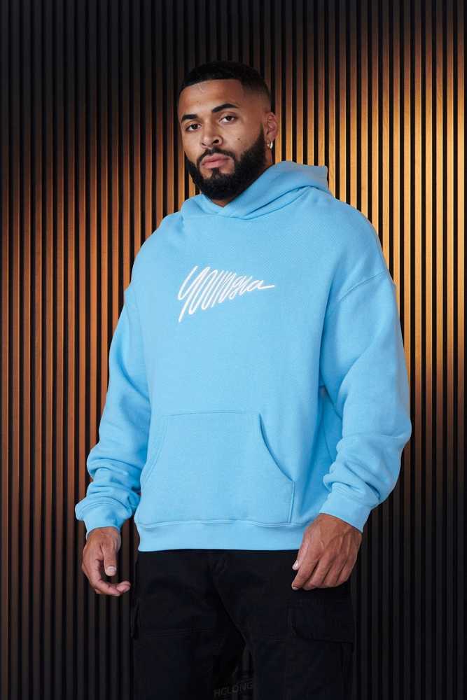 Carolina Blue YoungLa 510 - Wavy Hoodies | 0213-DXNMU