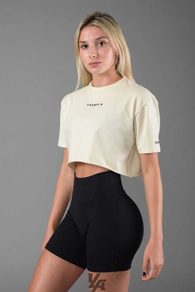 Cold Foam YoungLa W403 Established Cropped T-shirt | 5173-WQMHB