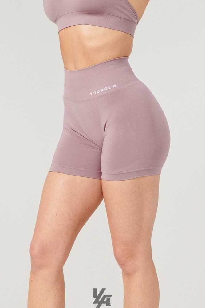 Crushed Mauve YoungLa W120 - Core seamless scrunch shorts Fall 23 | 2049-JLWOB