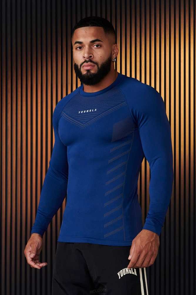 Dark Blue YoungLa 833 - Superhero Compression Longsleeves | 7923-VTNEP