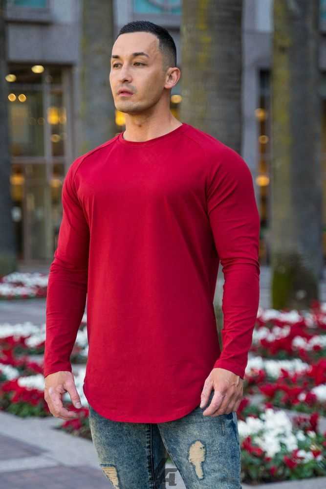 Dark Red YoungLa 410 PERFECT RAGLAN LONG SLEEVE SHIRTS | 0836-OUQMI