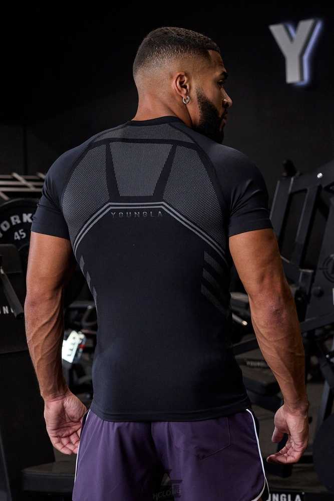 Dark Slate YoungLa 425 - Iron Compression Tees | 2346-JRMKU