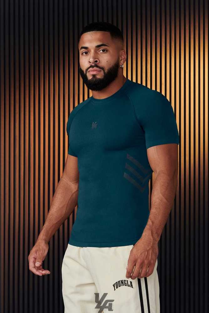 Deep Teal YoungLa 425 - Iron Compression Tees | 8157-PBSMD