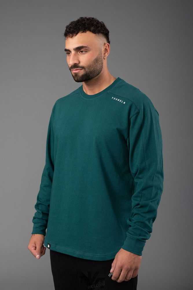 Deep Teal YoungLa 814 Offset Long Sleeves | 6051-BLACJ