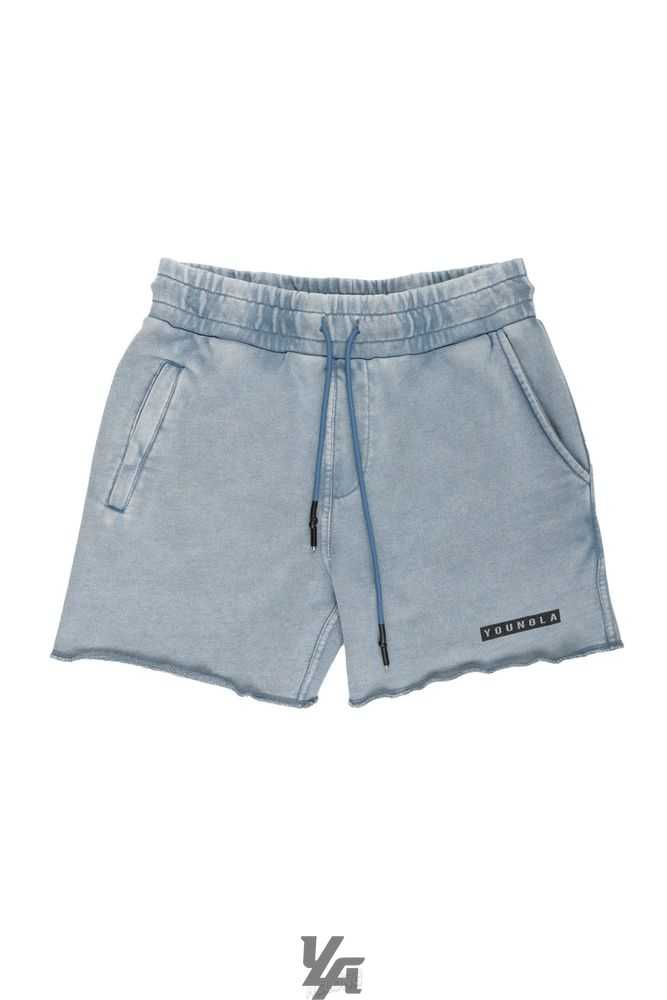 Denim Blue Wash YoungLa 107 Tie Dye Short Shorts | 3729-JDGKL