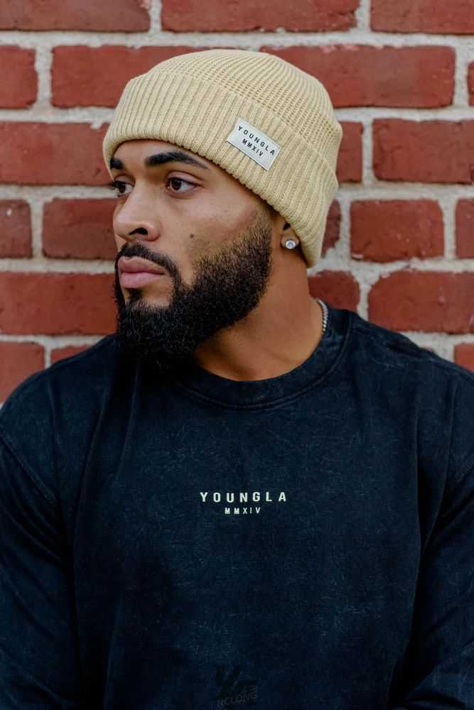 Desert Beige YoungLa 929 Cuffed Beanies | 7309-SZFXN