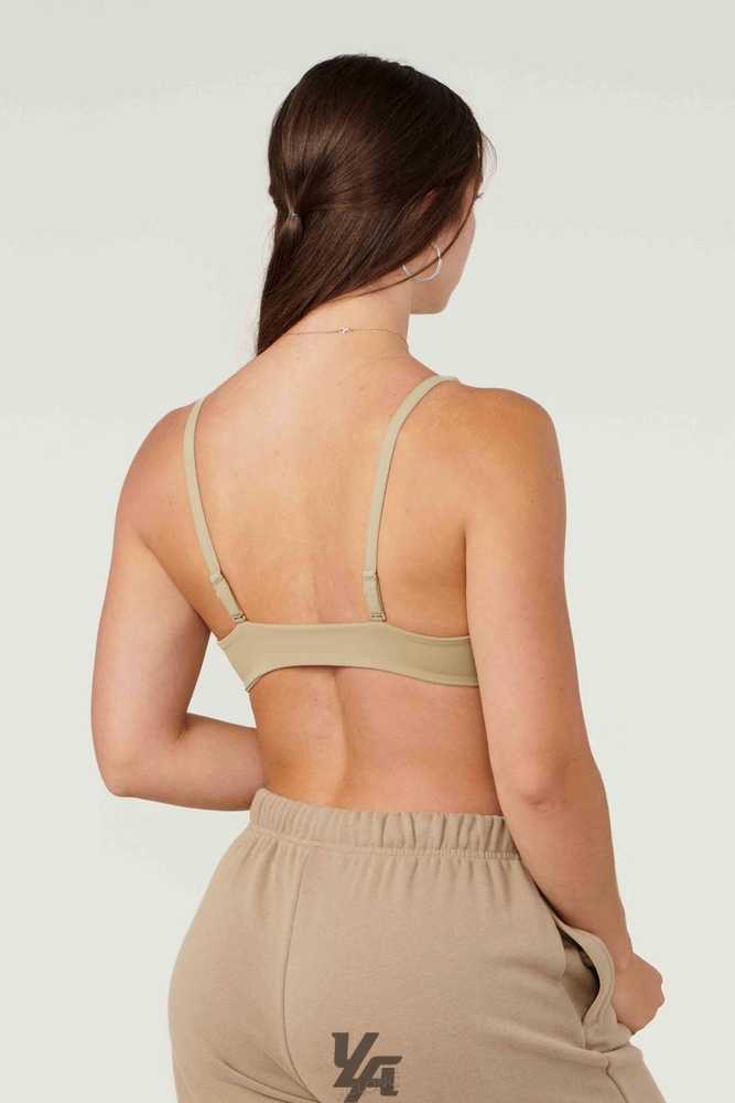 Desert Olive YoungLa W326 Spiral Sports Bra | 4703-IXAOM