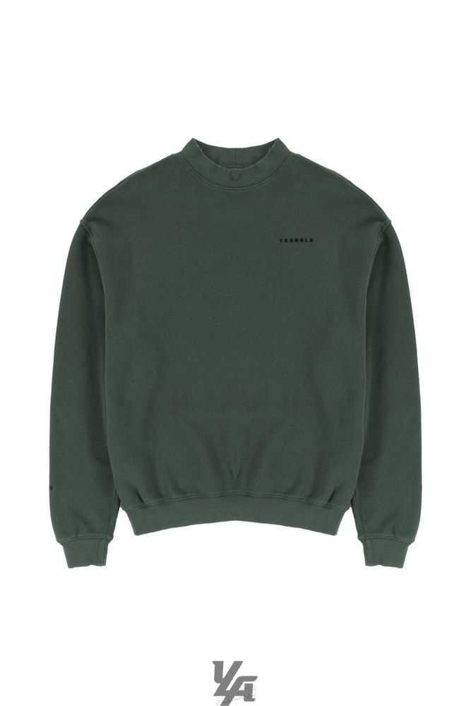 Forest Green Wash YoungLa 525 Monarch Mock-neck Sweater | 3726-GWVDL