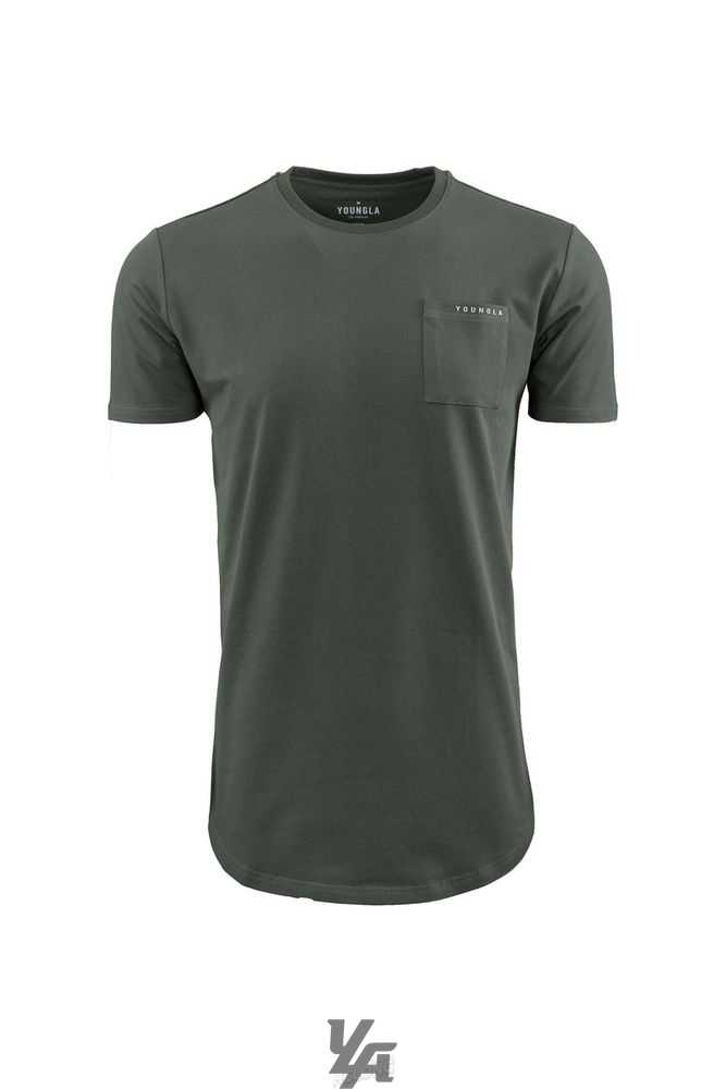 Forest Green YoungLa 406 Perfect Pocket Tee | 7124-IXGAE