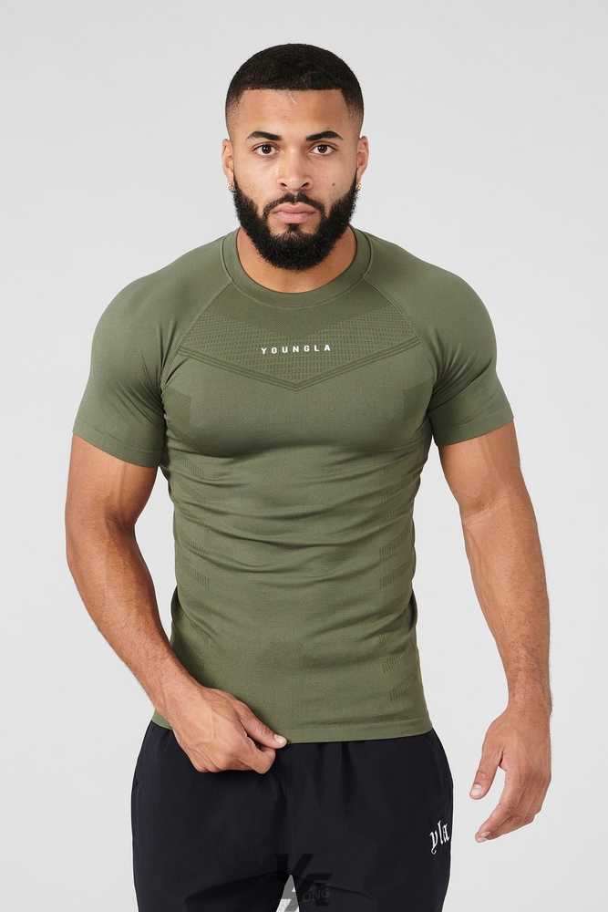 Forest Green YoungLa 475 SuperVillain Compression Tees | 3178-KIJMO