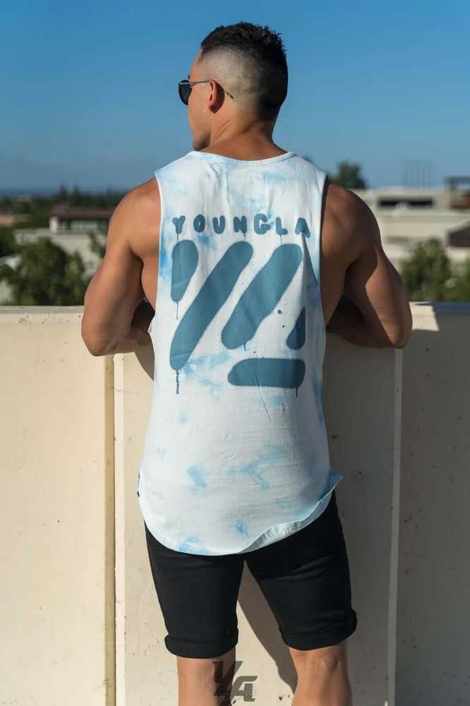 Friendly Skies YoungLa 321 Tie Dye Bloc Cut Off Tanks | 7841-NDYCT