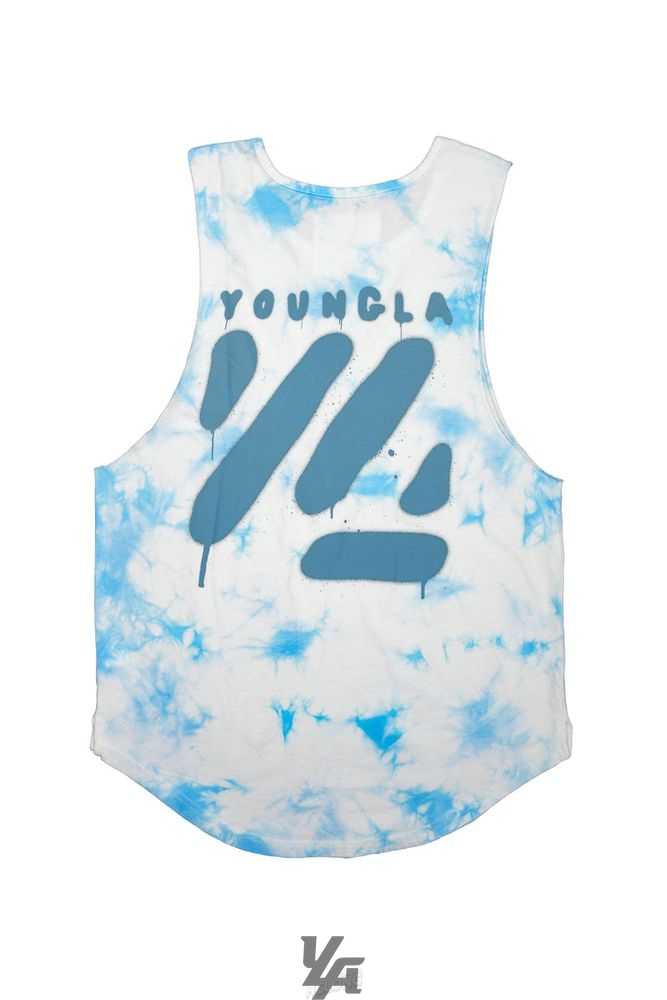 Friendly Skies YoungLa 321 Tie Dye Bloc Cut Off Tanks | 7841-NDYCT