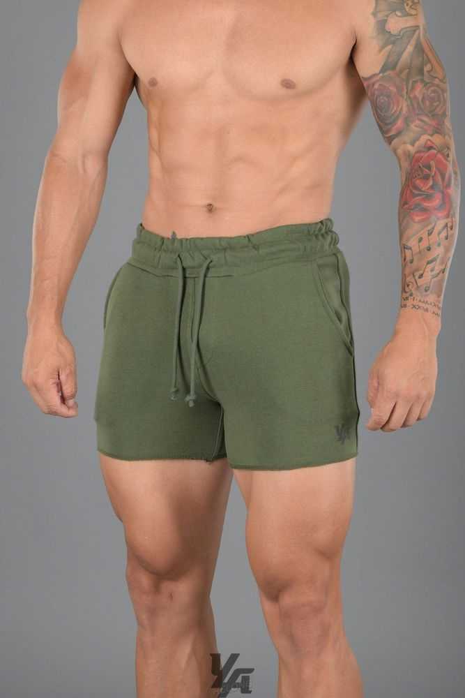 Green YoungLa 102 Bodybuilding French Terry Shorts | 2714-PLBOK