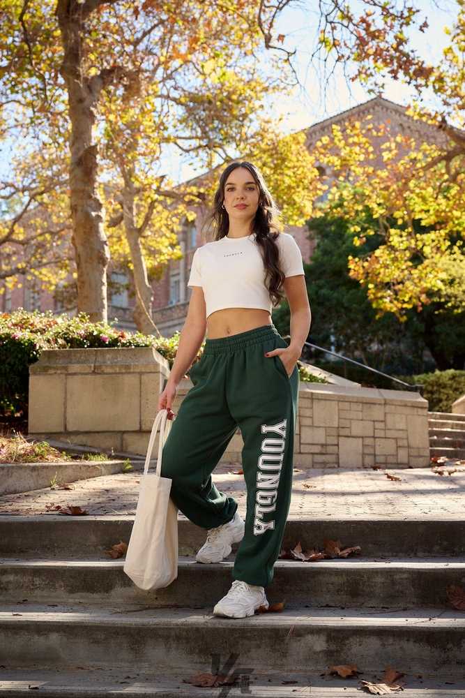 Green YoungLa W223 - Campus Joggers | 5721-TMJYR