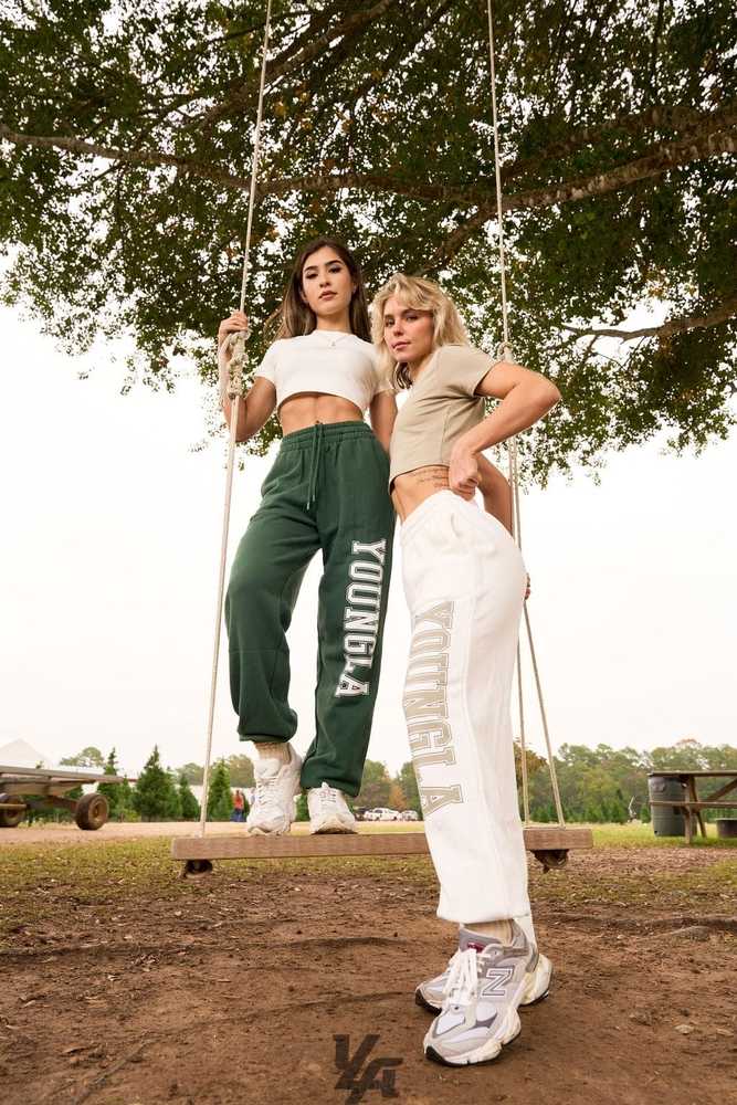 Green YoungLa W223 - Campus Joggers | 5721-TMJYR