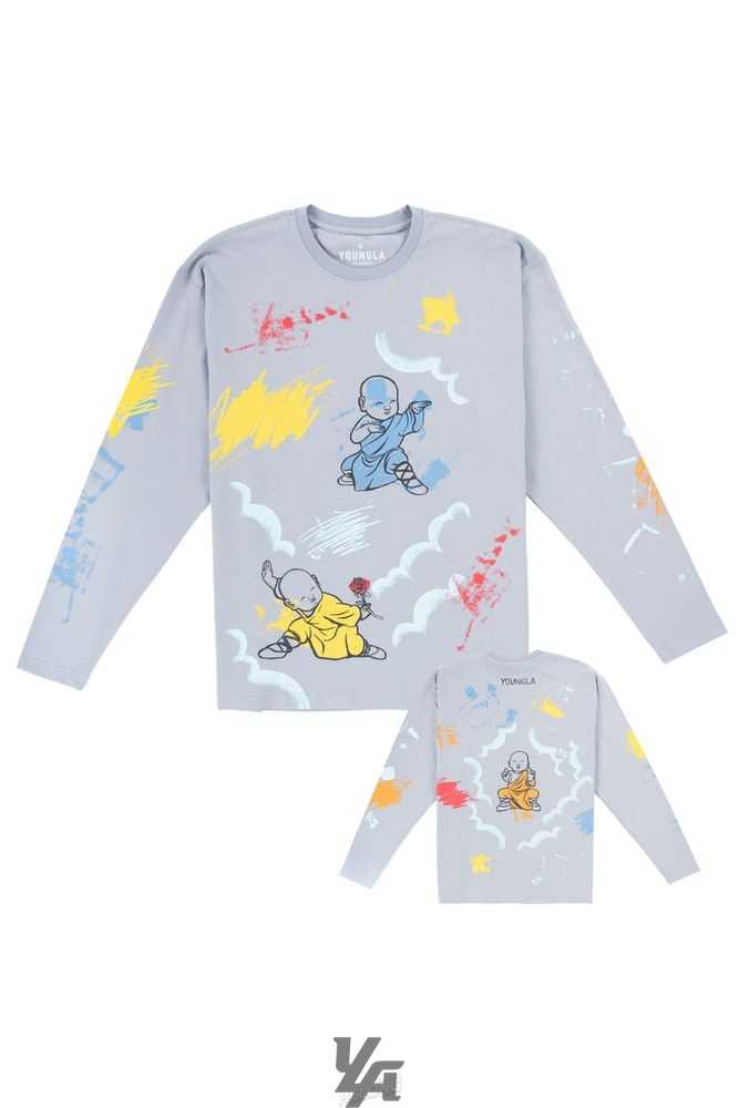 Grey Baby Buddah YoungLa 818 Printed Straight Cut Long Sleeves | 5426-QLIFX