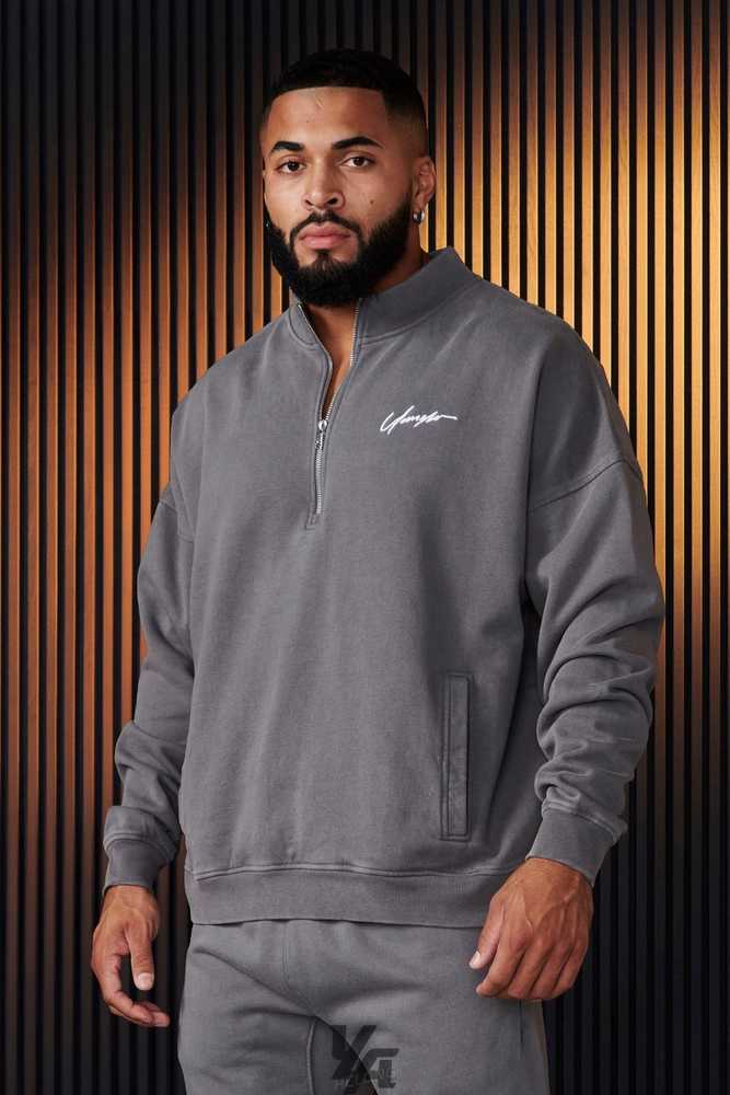 Grey Wash YoungLa 520 - Sunday Quarter Zips | 1293-VPDRN