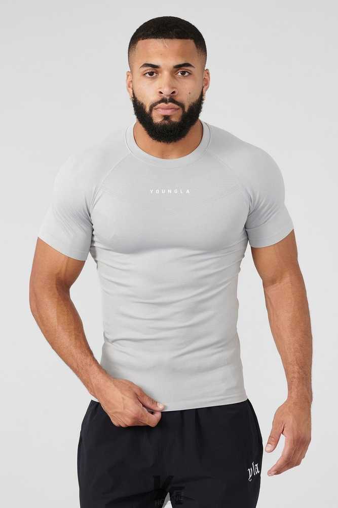 Grey YoungLa 475 SuperVillain Compression Tees | 0174-PULRE