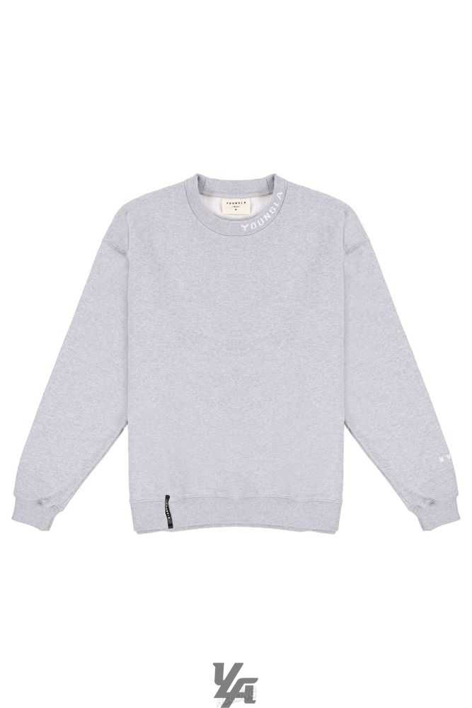 Heather Grey YoungLa 557 Trademark Crewnecks | 2475-BOSTV