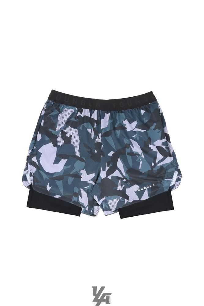 Jungle Camo YoungLa 138 Trilogy Camo Compression Shorts | 8691-QPHRV