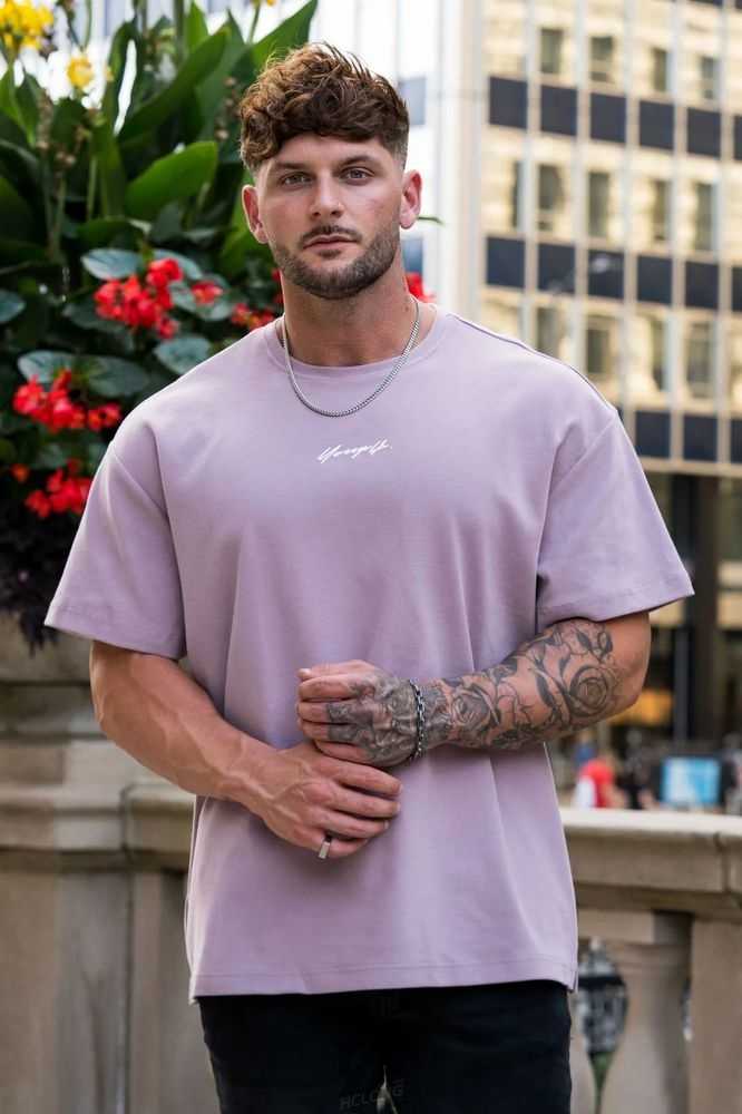 Lavender YoungLa 430 Oversized Cloud Foam Tee | 0832-FPHKE