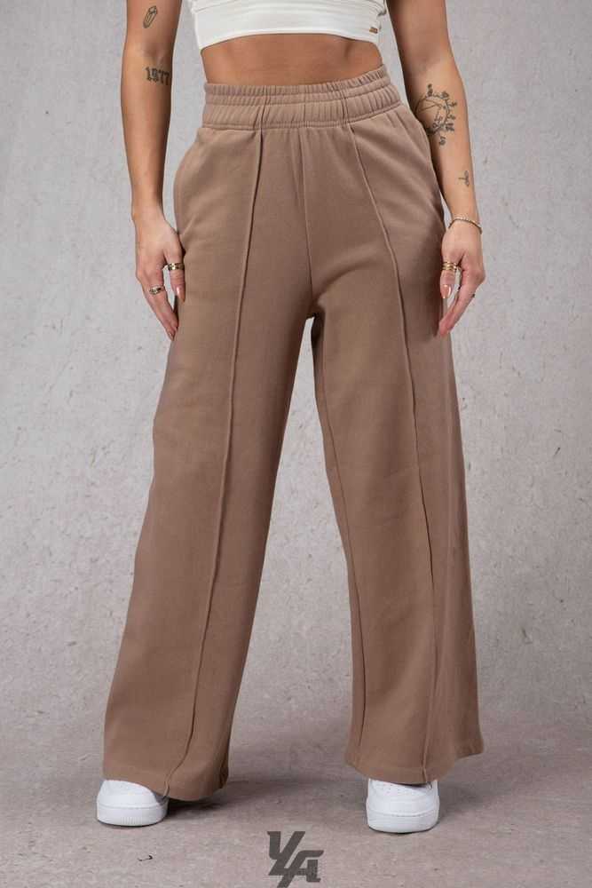 Light Brown YoungLa W201 Wide Leg Fleece Pants | 4713-WHGOS