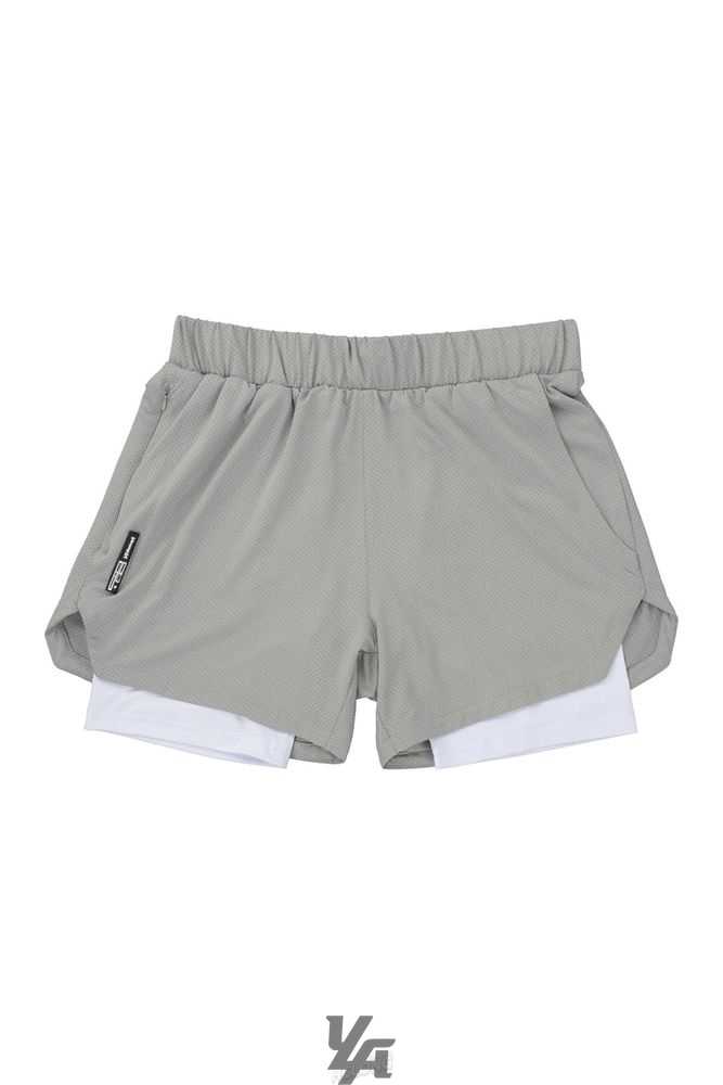 Light Grey/White YoungLa 105 Compression Shorts 2.0 | 1802-IVFJQ