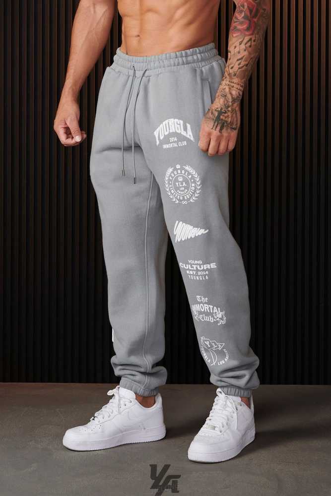 Light Grey YoungLa 204 - Immortal Killer Joggers | 2891-KVBGT