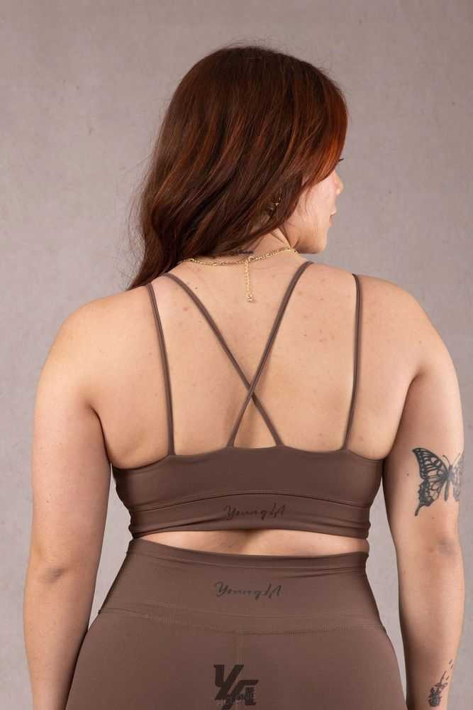 Milk Chocolate YoungLa W319 - Asana Sports Bra | 3708-OMYWA