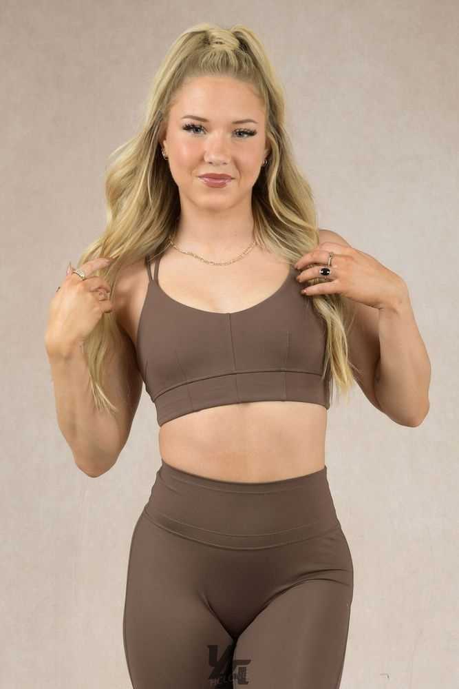 Milk Chocolate YoungLa W319 - Asana Sports Bra | 3708-OMYWA