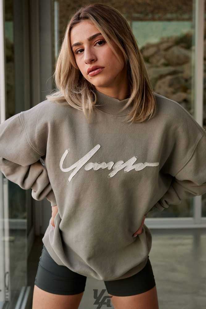 Moonstone Wash YoungLa W521 - Urban Crewneck | 7658-VGMJD