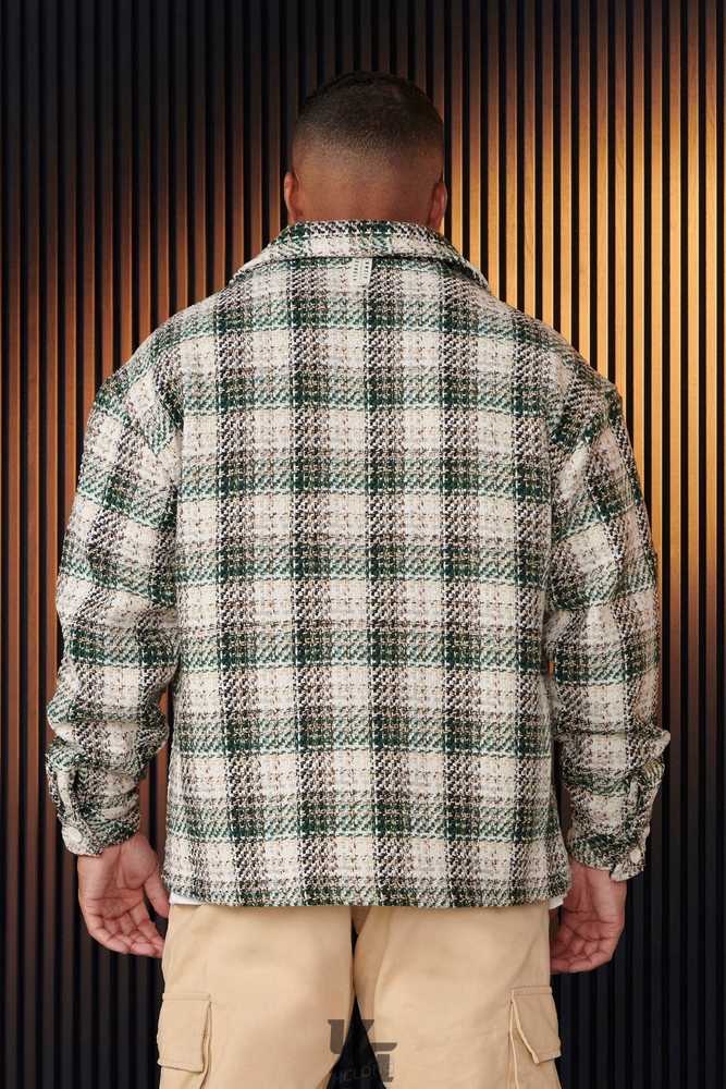 Off-White/Blue YoungLa 519 - Woven Flannel Jackets | 3180-SKHGW