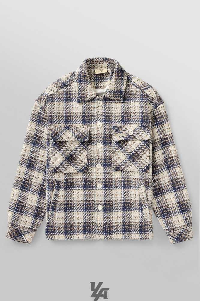 Off-White/Blue YoungLa 519 - Woven Flannel Jackets | 3180-SKHGW