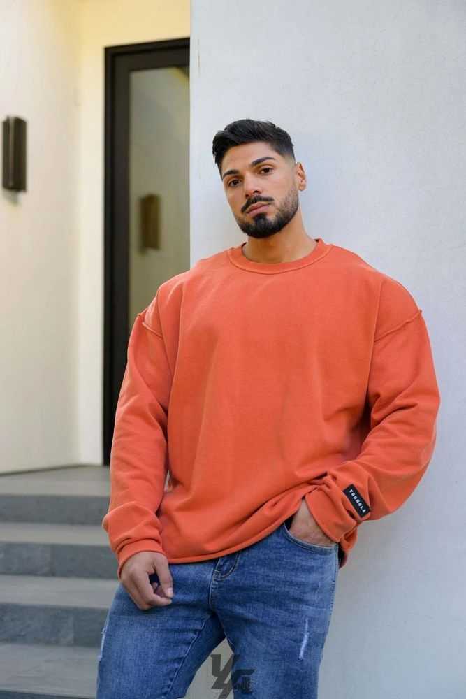 Orange Wash YoungLa 821 Anarchy Crewnecks | 2056-BYDRF