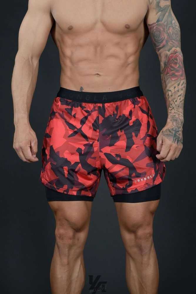 Red Camo YoungLa 138 Trilogy Camo Compression Shorts | 7845-ATFRD