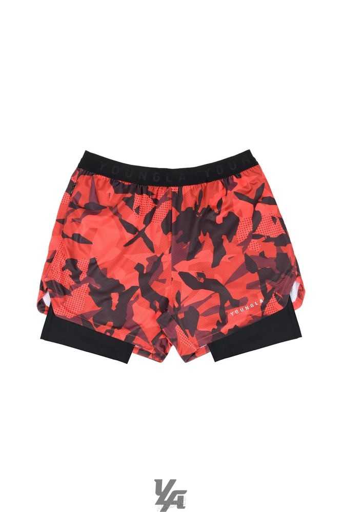 Red Camo YoungLa 138 Trilogy Camo Compression Shorts | 7845-ATFRD