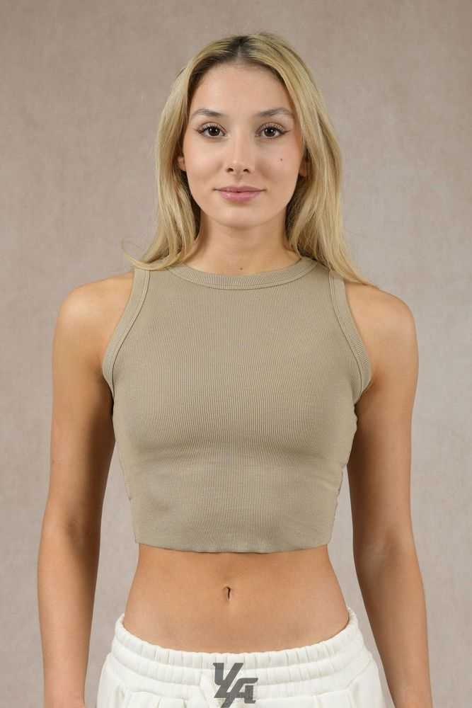 Roasted Almond YoungLa W314 - Flexrib Tank Top | 9861-OUSIP